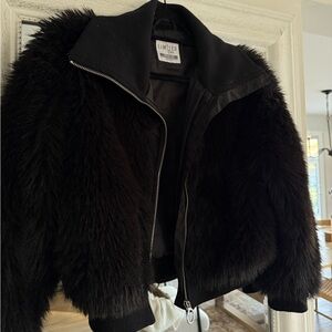 The Limited Black Faux Fur Teddy Jacket